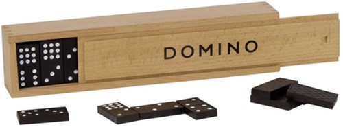 Goki jeu de dominos boîte en bois 55 pièces jouet classique