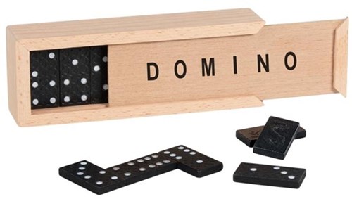 Goki jeu de dominos boîte en bois 28 pièces jouet classique