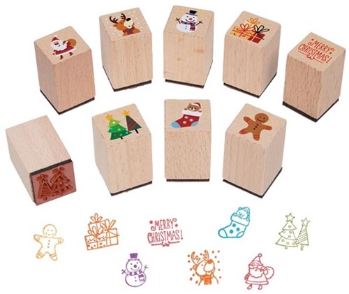 Goki set de tampons - jouet créatif de Noël pour enfants