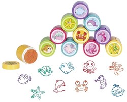Goki set de tampons animaux marins - jouet créatif pour enfants