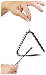 Goki triangle instrument de musique métal finition chrome enfants