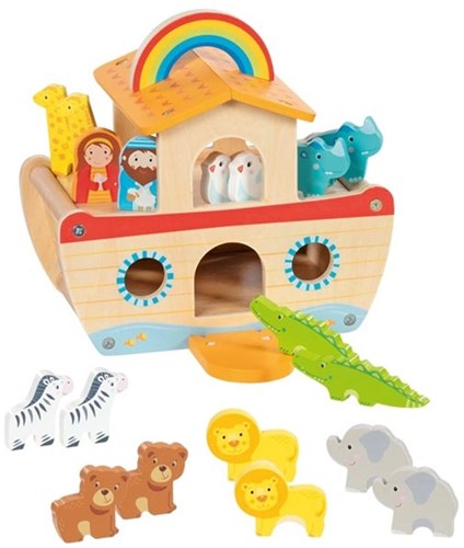 Goki maison de poupée en bois Arche de Noé - jouet éducatif
