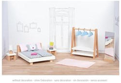 Goki chambre de poupée meubles en bois 18 pièces design moderne
