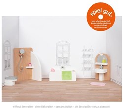 Goki mobilier de salle de bain maison de poupée set en bois 10 pièces