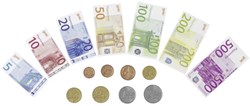 Goki Argent factices euros billets et pièces set jouet 116 pièces