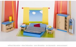 Goki chambre maison de poupée ensemble meubles bois accessoires 14 pièces