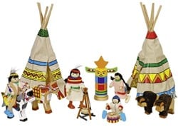 Goki Camp d'indiens, 4 poupées articulées