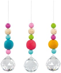 Goki attrape-soleil décoration de fenêtre avec perles en feutre et cristal