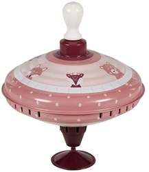 Goki toupie bourdonnante animaux de la forêt rose - jouet toupie métal