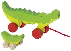Goki jouet crocodile à tirer en bois - jouet pour tout-petits