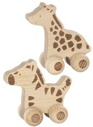 Goki jouet à pousser zèbre en bois pour tout-petits