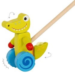 Goki crocodile jouet à pousser en bois crocodile pour enfants