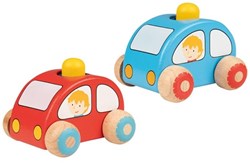Goki véhicules en bois - Voiture avec klaxon jouet