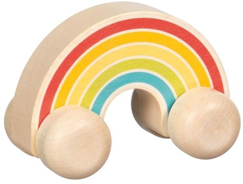 Goki voiture en bois arc-en-ciel - jouet FSC pour tout-petits