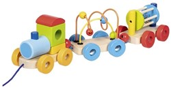Goki train en bois jouet - ensemble de train coloré pour enfants