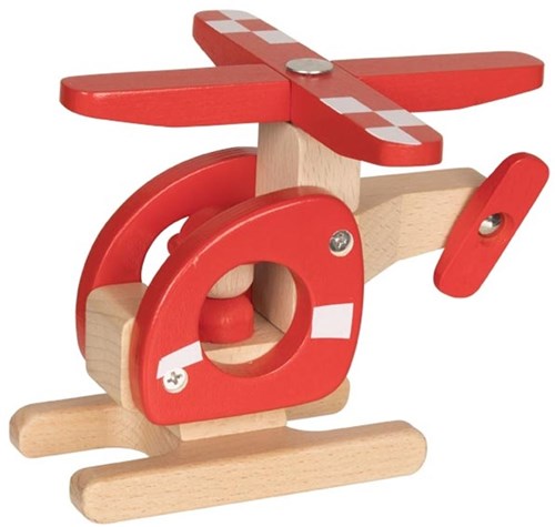 Goki hélicoptère jouet en bois rouge - bois FSC durable