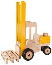 Goki chariot élévateur en bois jouet - véhicule de chantier pour enfants