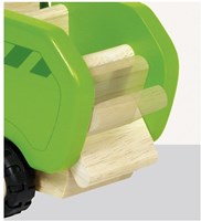 Goki camion poubelle en bois - véhicule jouet avec roues en caoutchouc-2