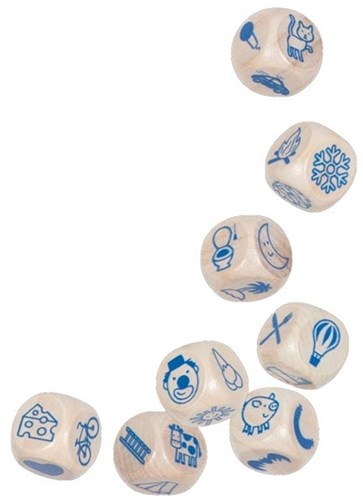 Goki jeu de dés - cubes à histoires jeu en bois dans boîte métal-2