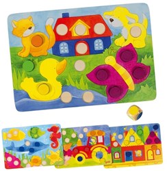 Goki jeu de société - dé de couleurs jeu familial bois 3+ éducatif
