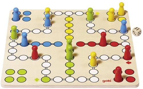 Goki jeu de société Ludo - jeu classique en bois 2-4 joueurs enfants