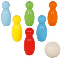 Goki jeu de quilles en bois - jouet coloré pour enfants