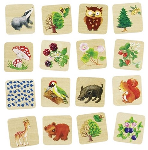 Goki jeu de mémoire animaux de la forêt - jeu mémo 32 cartes carton-2