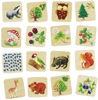 Goki jeu de mémoire animaux de la forêt - jeu mémo 32 cartes carton