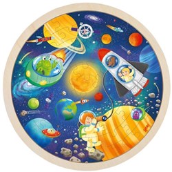Goki puzzle en bois espace rond 57 pièces jouet éducatif enfants