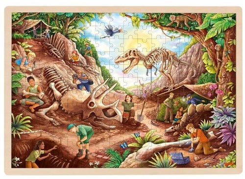 Goki puzzle - site de fouilles dinosaures jouet éducatif bois