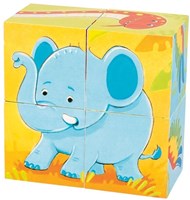 Goki puzzle blocs animaux en bois - jouet éducatif 4 pièces