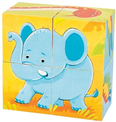Goki puzzle blocs animaux en bois - jouet éducatif 4 pièces