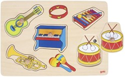 Goki puzzle musical en bois avec sons - jouet éducatif 5 pièces
