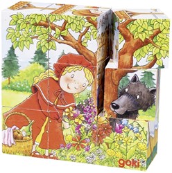 Goki puzzle cubes en bois contes de fées jouet 9 pièces