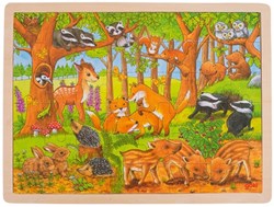 Goki puzzle en bois - animaux de la forêt 48 pièces jouet éducatif