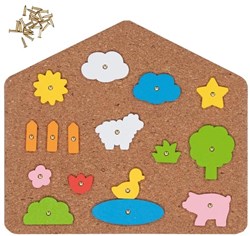 Goki jeu de marteau et clous en bois - jouet éducatif pour enfants