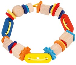 Goki jeu d'enfilage coloré jouet éducatif en bois multicolore