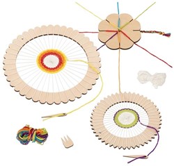 Goki kit créatif métier à tisser rond en bois & fleur à tricoter - 6 pièces