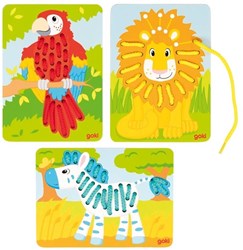 Goki jouet puzzles à enfiler en bois - éducatif et coloré