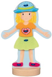 Goki poupée à habiller fille - poupée en bois avec vêtements