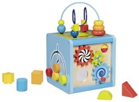 Goki cube d'activités en bois avec spirale - jouet éducatif