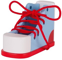 Goki apprendre à nouer les lacets chaussure en bois jouet éducatif