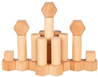 Goki blocs de construction en bois 75 pièces nature - jouet durable