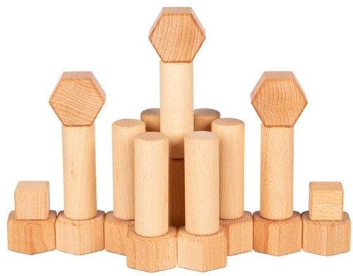 Goki blocs de construction en bois 75 pièces nature - jouet durable