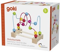 Goki labyrinthe de perles en bois jouet de motricité pour enfants-2