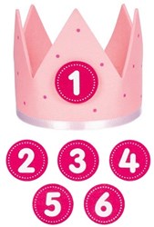 Goki couronne d'anniversaire - couronne rose pour enfants