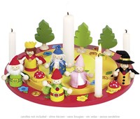 Goki couronne d'anniversaire en bois - décoration festive avec figurines