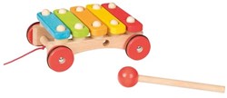 Goki Xylophone jouet musical en bois à roulettes pour enfants