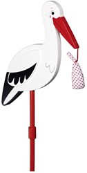 Goki cigogne en bois XL décoration jardin avec tissu bébé, 100cm naissance