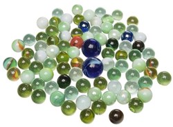 Goki billes en verre - jouet coloré en filet - 88 pièces - jeu de billes